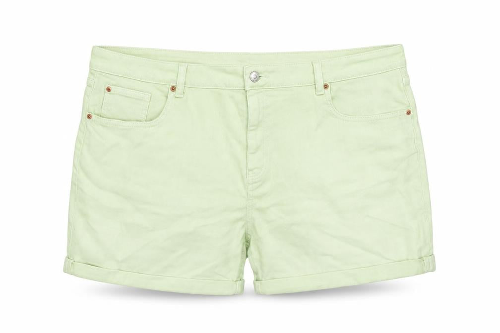 Marks & Spencer Womens Green Cotton Boyfriend Shorts Size 22 Regular Zip