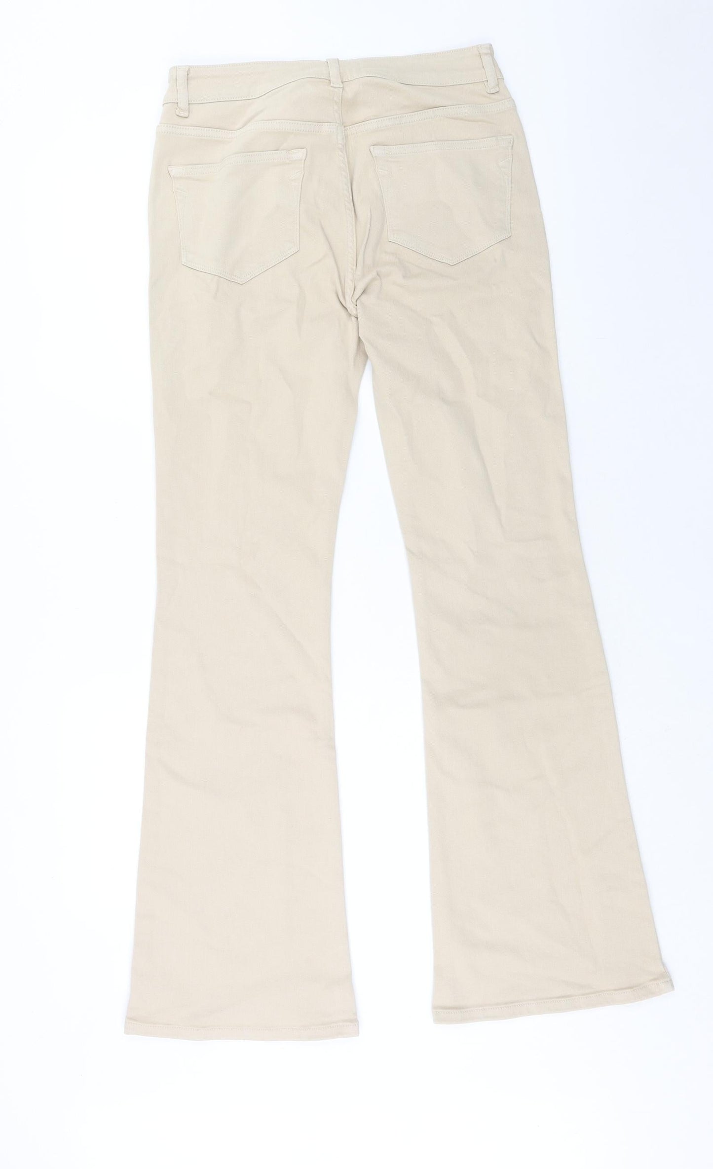 Preworn Womens Brown Cotton Wide-Leg Jeans Size 30 in Regular Zip