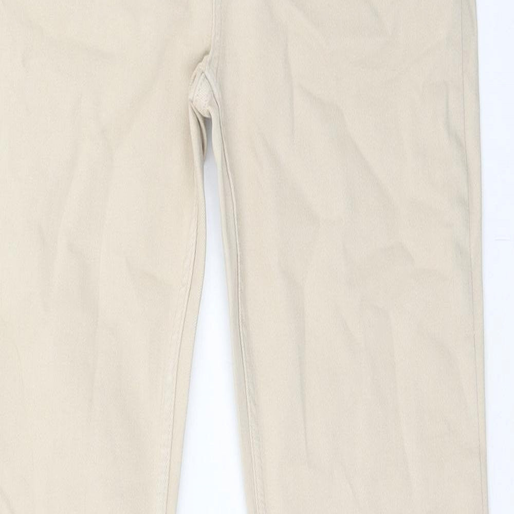 Preworn Womens Brown Cotton Wide-Leg Jeans Size 30 in Regular Zip