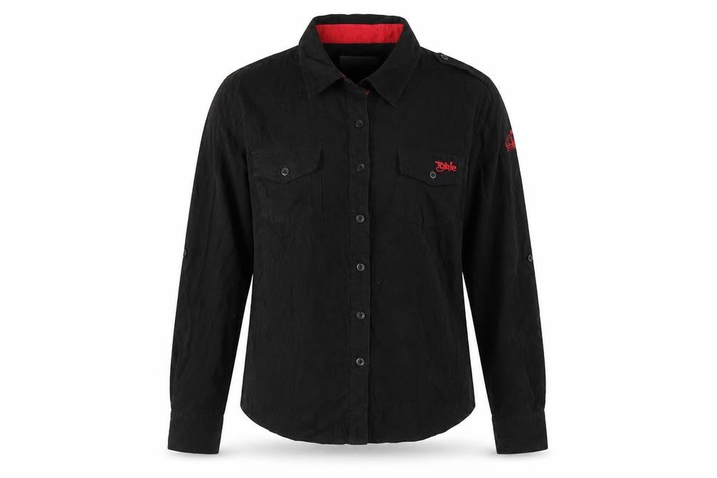 Tottie Womens Black Cotton Basic Button-Up Size L Collared