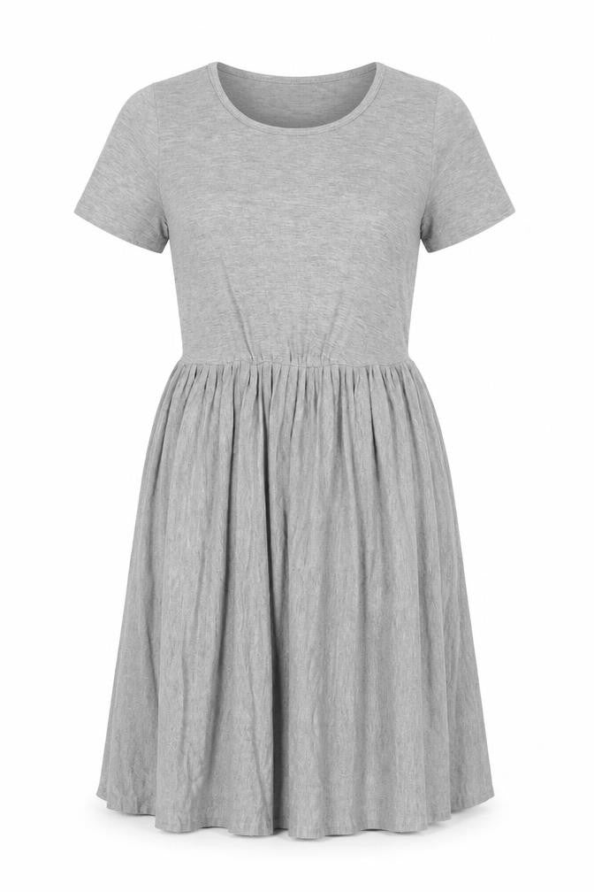 Oasis Womens Grey Polyester T-Shirt Dress Size XS Round Neck Pullover