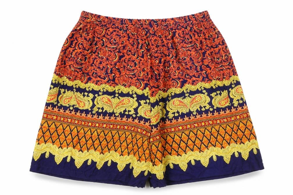 Preworn Womens Multicoloured Geometric Polyester Sailor Shorts Size 28 in Regular Pull On