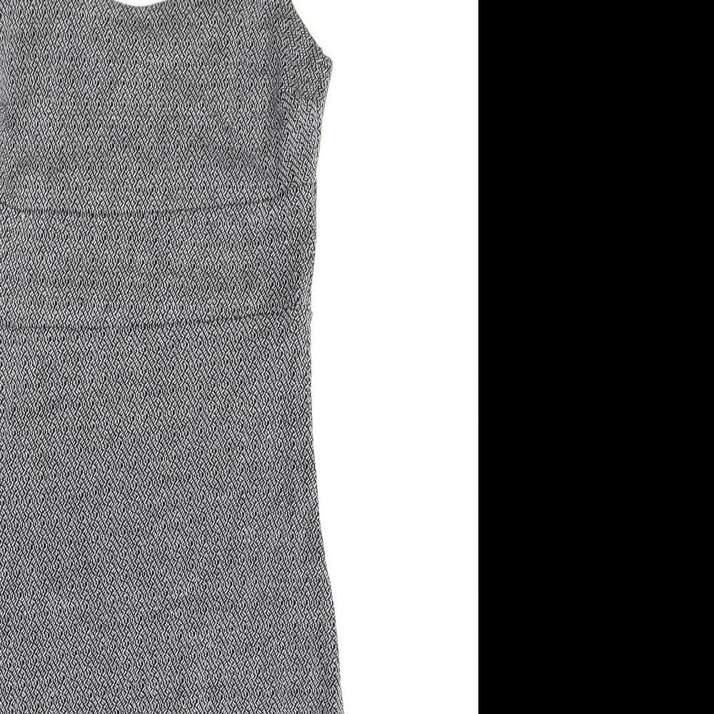 Miss Selfridge Womens Grey Geometric Polyester Shift Size 6 Round Neck Pullover