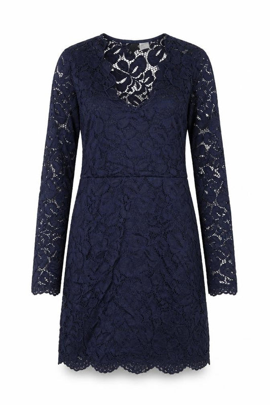 H&M Womens Blue Polyamide Shift Size 8 Round Neck Pullover