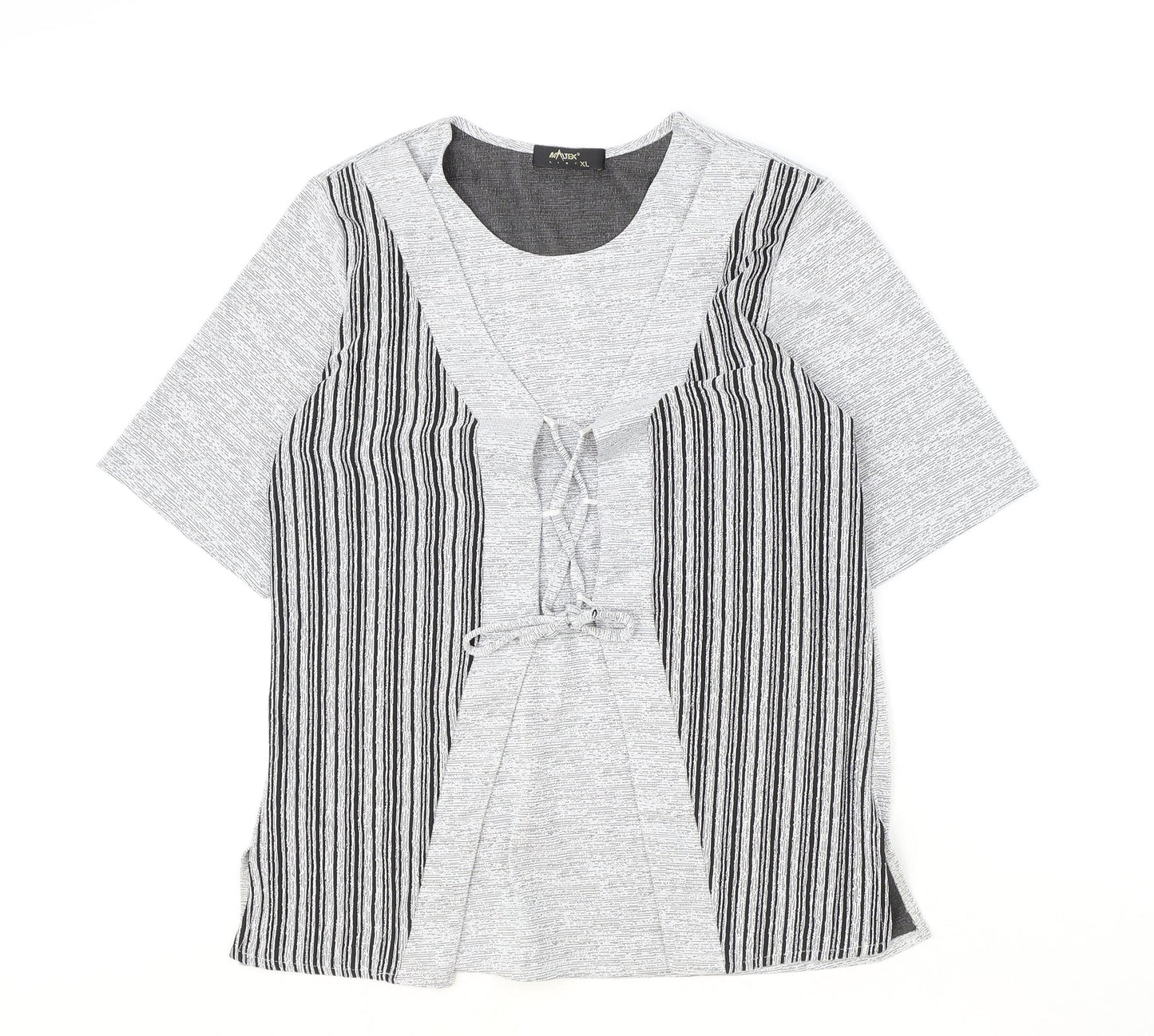 Maltex Womens Grey Polyester Basic T-Shirt Size XL Round Neck