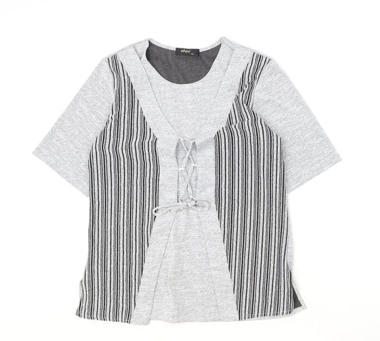 Maltex Womens Grey Polyester Basic T-Shirt Size XL Round Neck