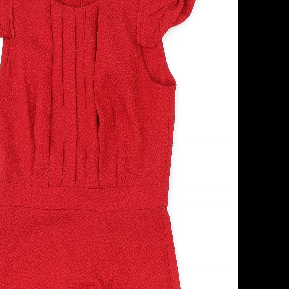 fever occasion Womens Red Geometric Polyester Sheath Size 10 Round Neck Zip