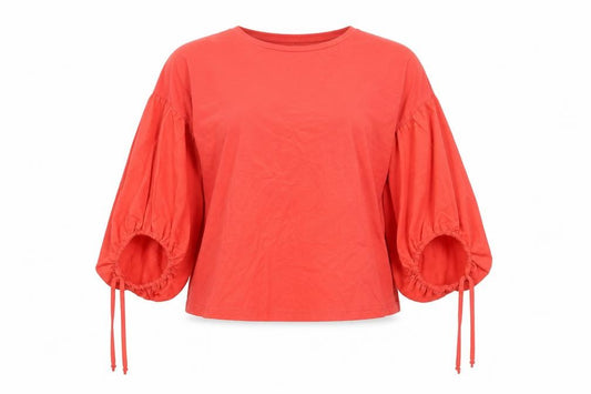 Atmosphere Womens Red Polyester Basic Blouse Size 10 Round Neck
