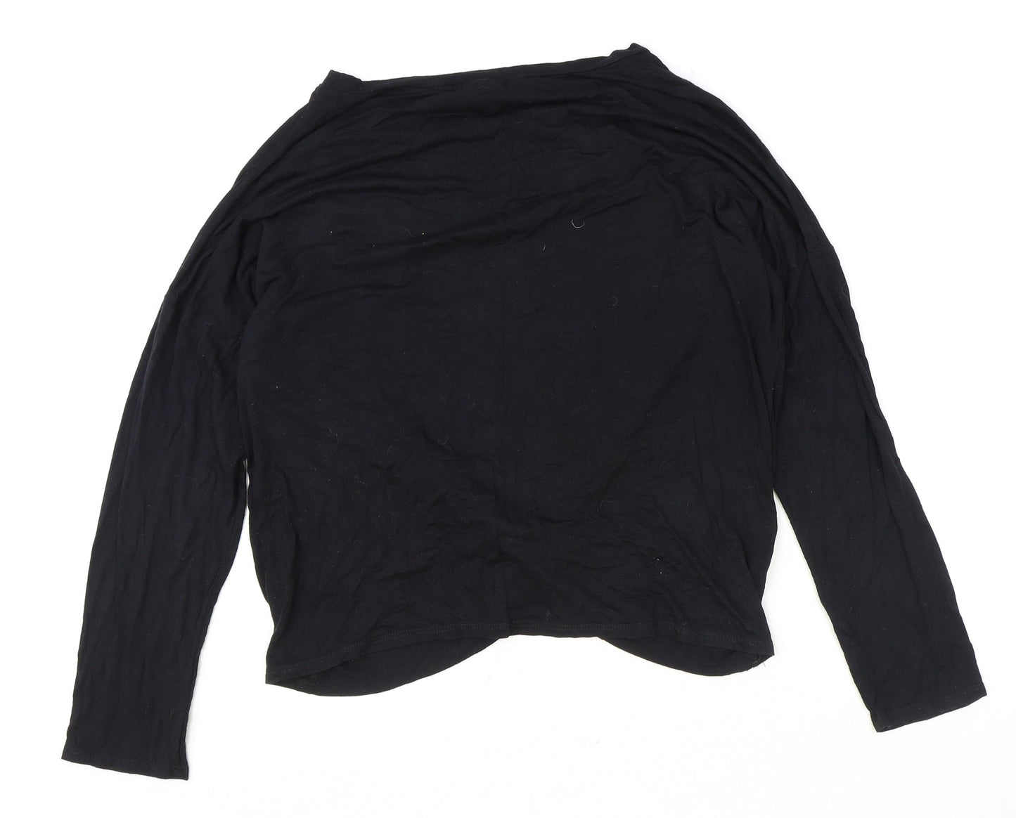Graze Womens Black Polyester Basic T-Shirt Size L Round Neck