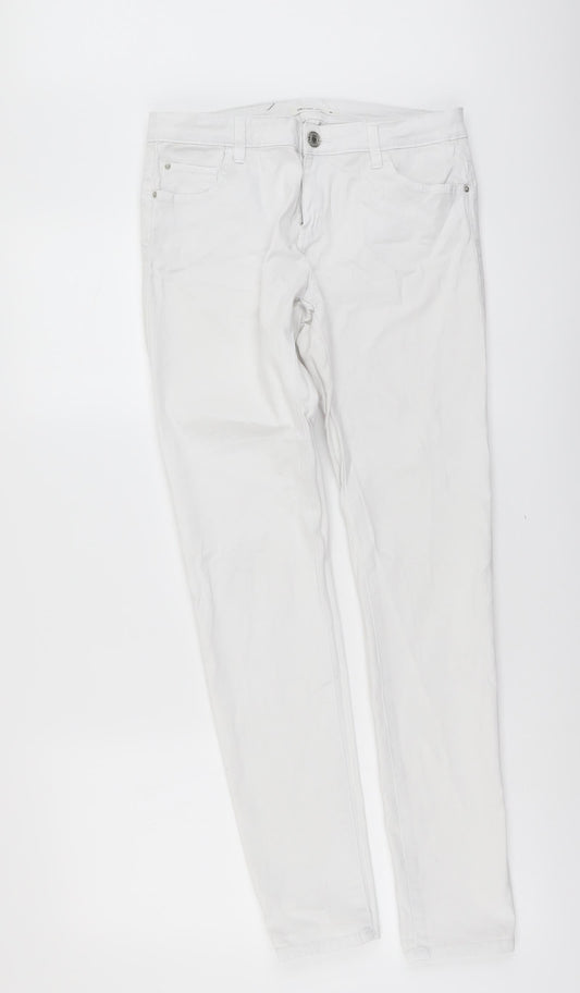 Calliope Womens White Cotton Skinny Jeans Size M L30 in Regular Button