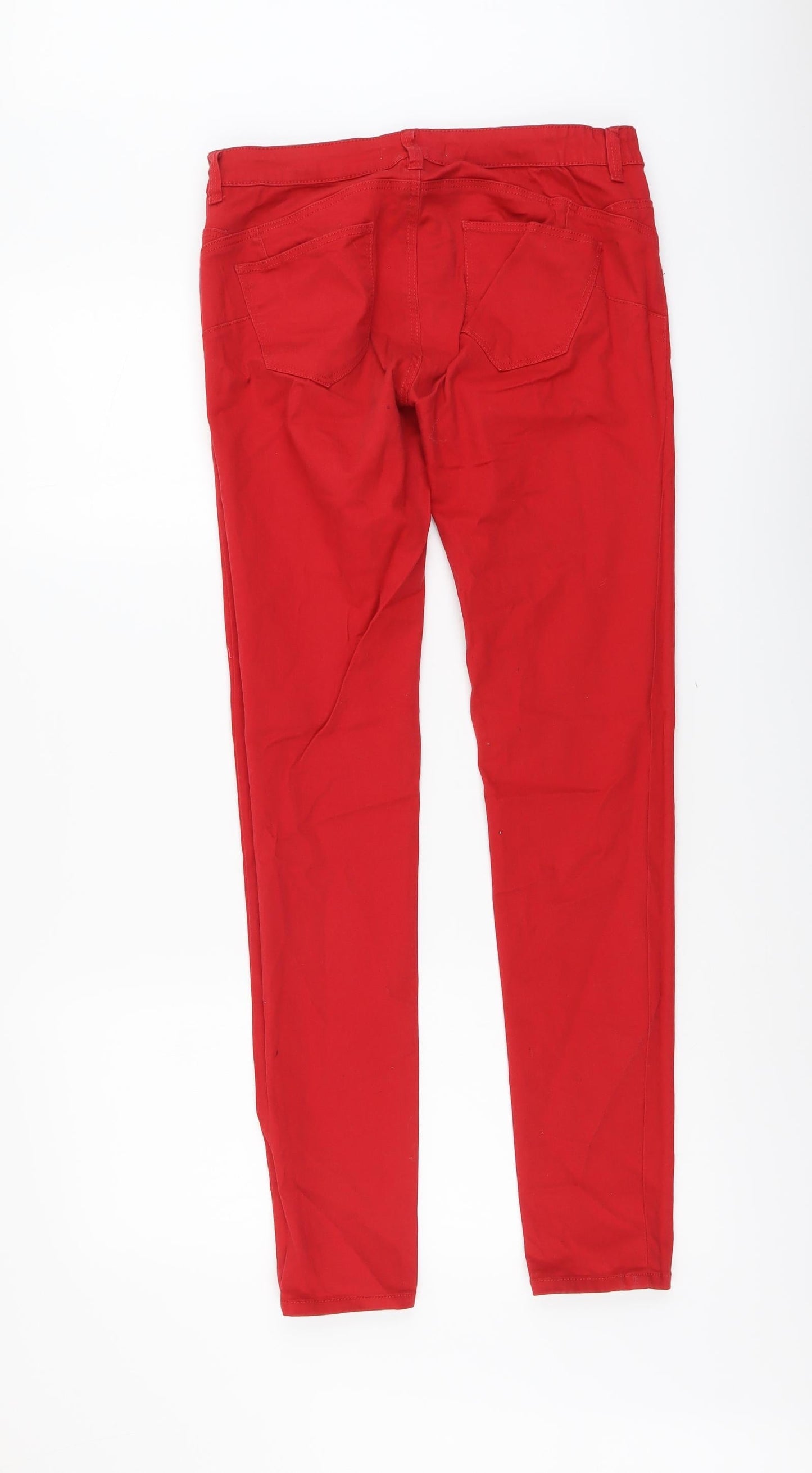 Calliope Womens Red Cotton Skinny Jeans Size M L31 in Regular Button