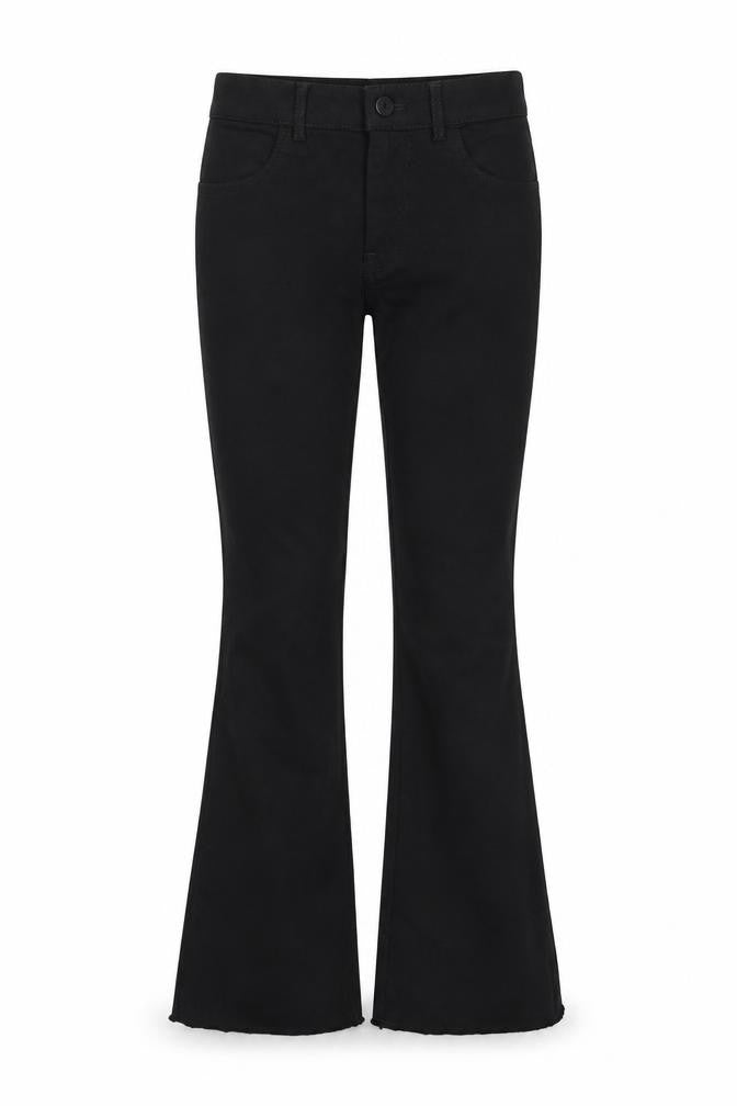 Daxi Womens Black Cotton Flared Jeans Size M L25 in Regular Button