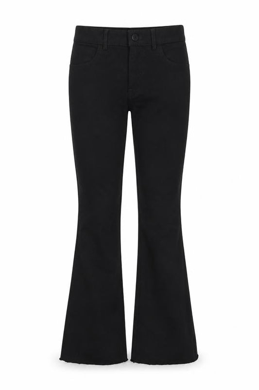 Daxi Womens Black Cotton Flared Jeans Size M L25 in Regular Button