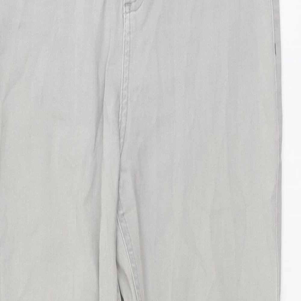 Marks and Spencer Womens Grey Cotton Skinny Jeans Size 12 L27 in Regular Button