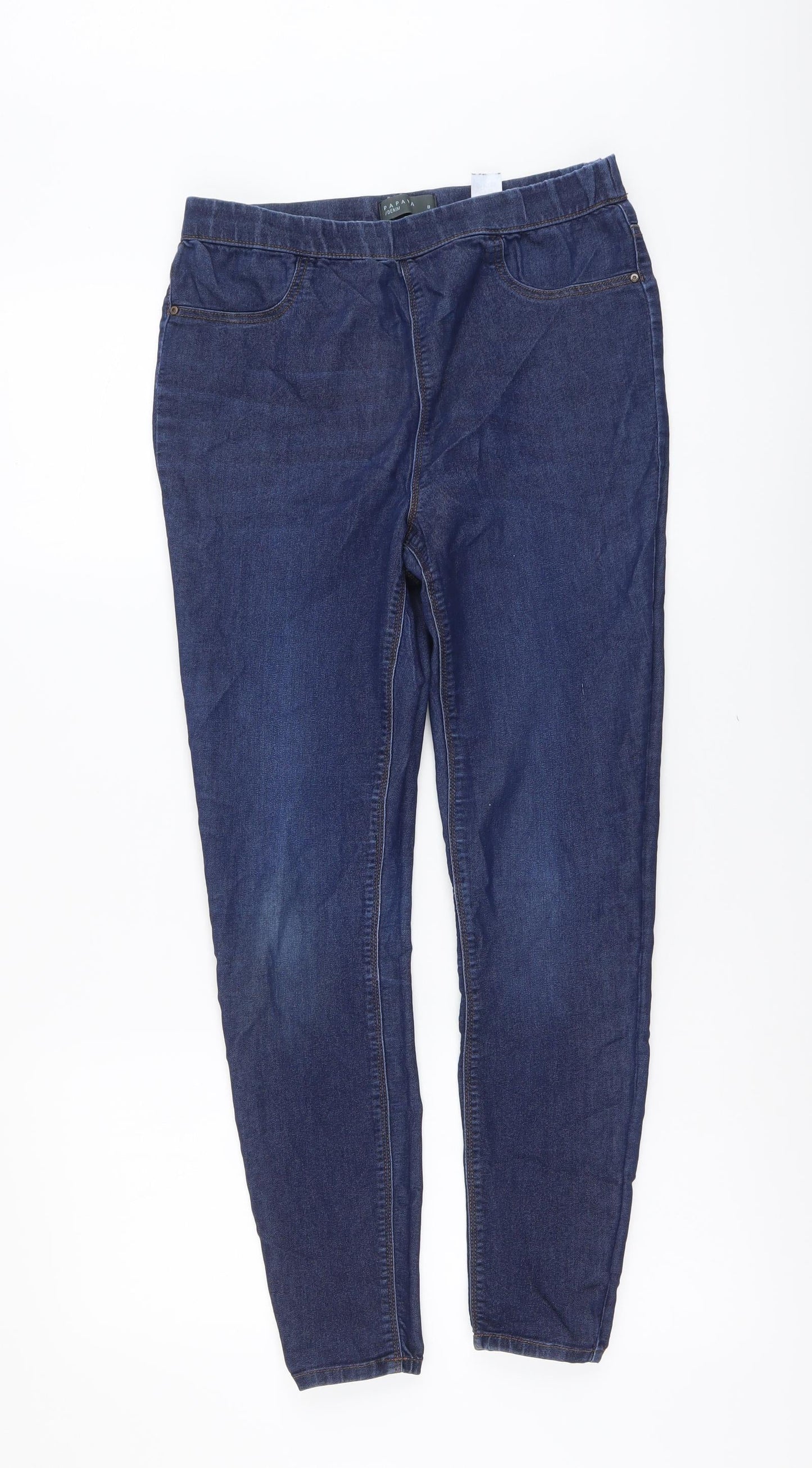 Papaya Womens Blue Cotton Jegging Jeans Size 8 L26 in Regular