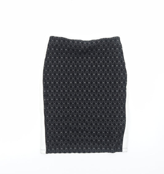 Taifun Womens Black Geometric Viscose Straight & Pencil Skirt Size 10