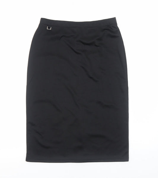 Wardrobe Womens Black Polyester Straight & Pencil Skirt Size 12