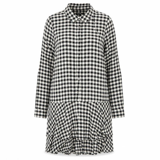 Mint Velvet Womens Black Geometric Cotton Shirt Dress Size 8 Collared Button
