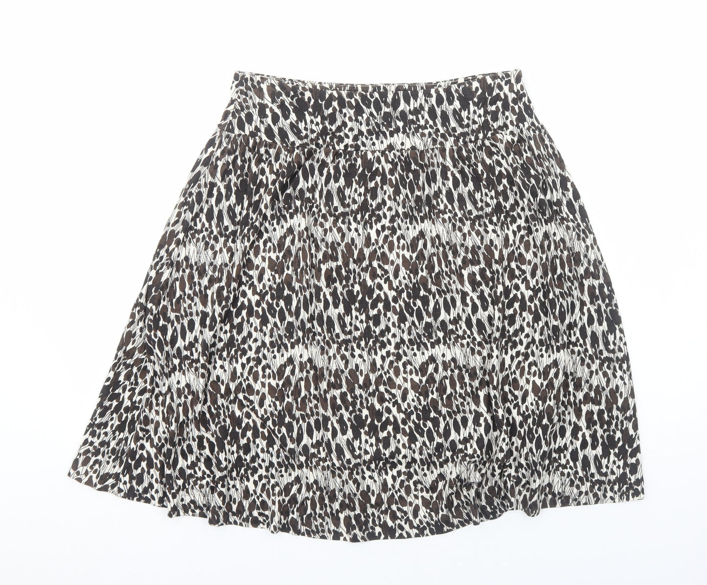 Ann Taylor Womens Brown Animal Print Viscose Swing Skirt Size M - Leopard Pattern