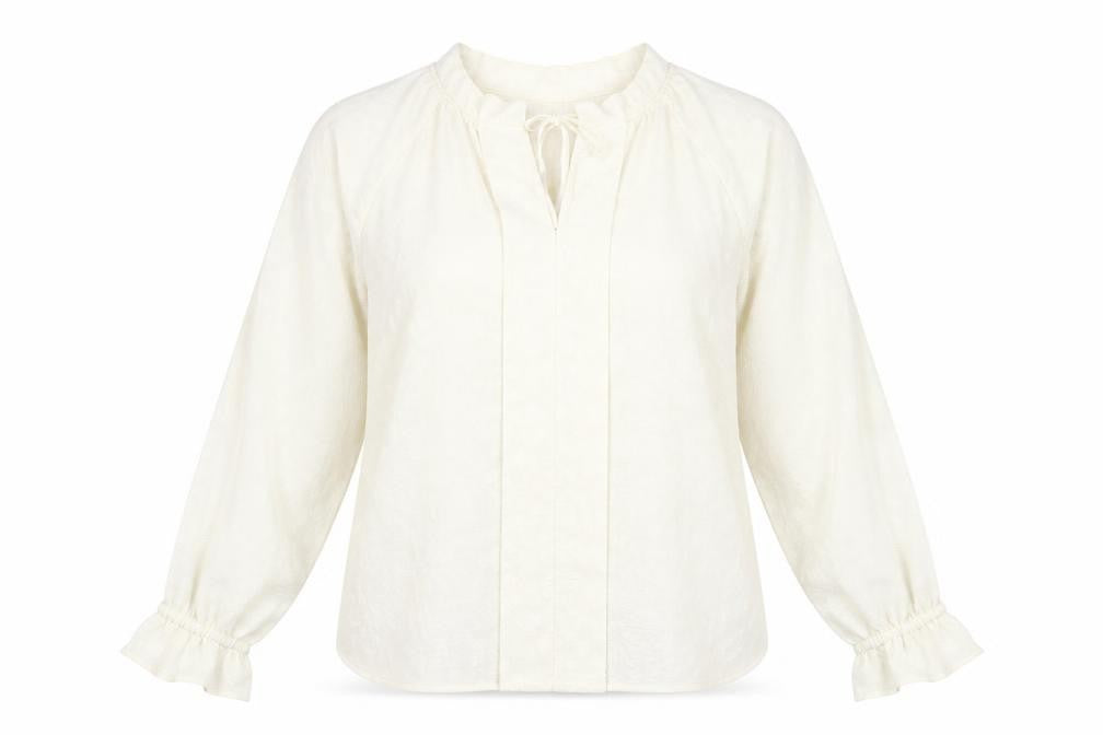 Marks & Spencer Womens Ivory Animal Print Polyester Basic Blouse Size 16 Scoop Neck - Leopard Print Tie Neck