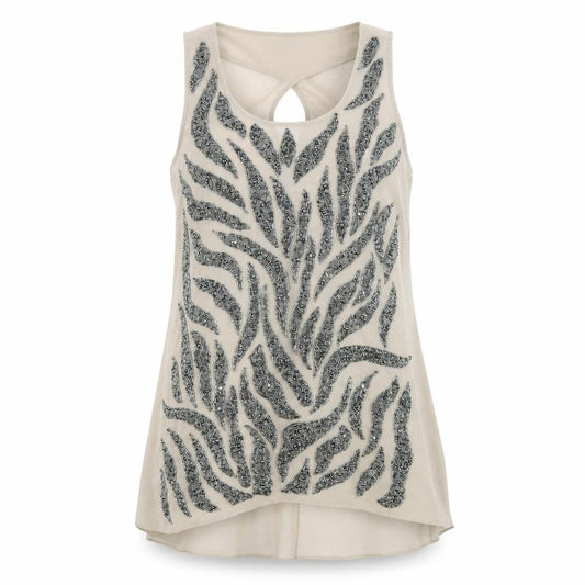 River Island Womens Brown Geometric Polyester Tunic Tank Size 10 Scoop Neck