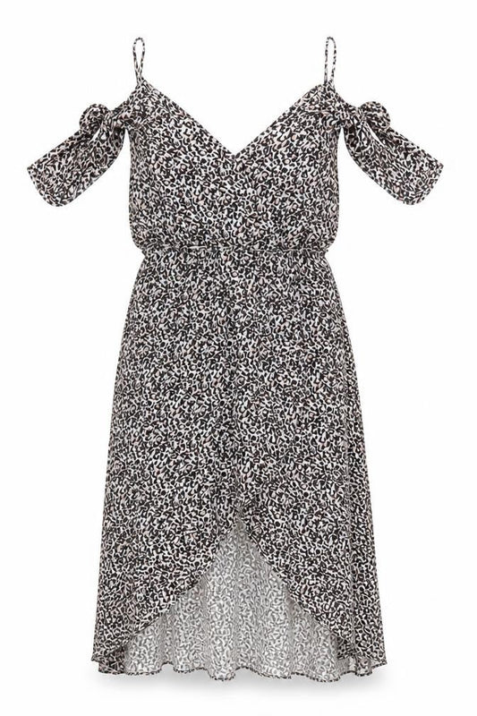 Oasis Womens Multicoloured Geometric Viscose Fit & Flare Size 8 V-Neck Pullover