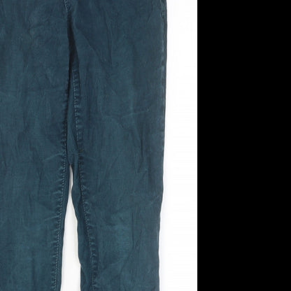 Gap Womens Green Cotton Trousers Size 27 in Slim Button