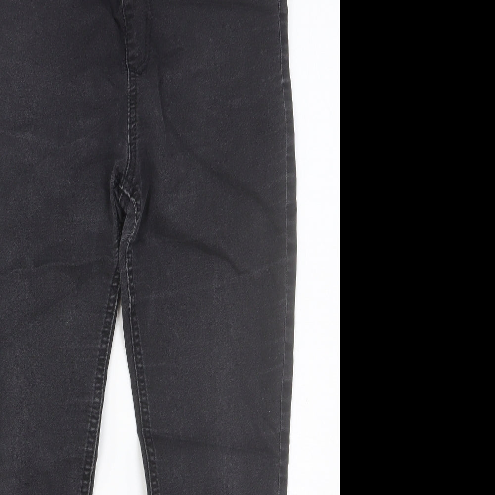Marks and Spencer Womens Black Cotton Skinny Jeans Size 12 Slim Button