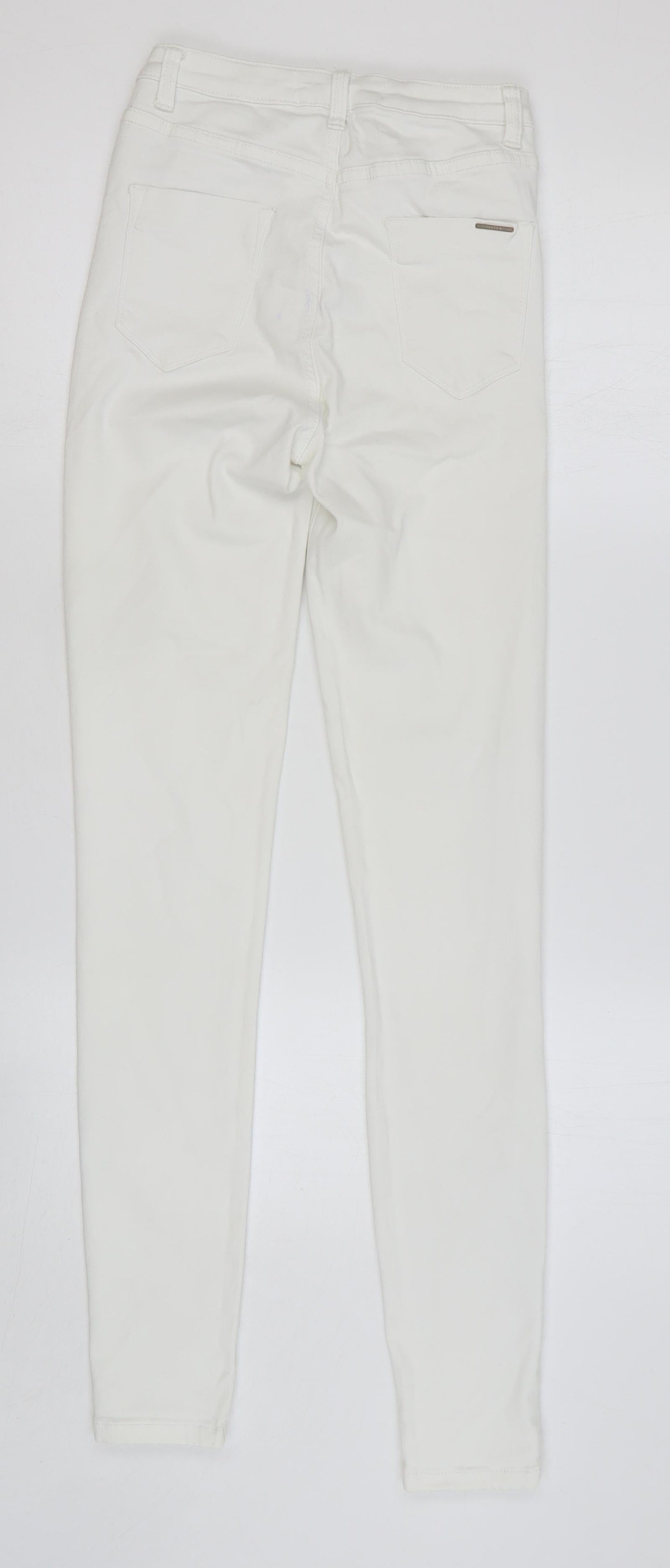 Toxik3 Womens White Cotton Skinny Jeans Size S Regular Button