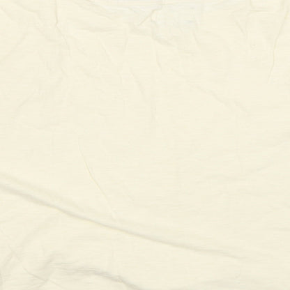 Next Womens Ivory Cotton Basic T-Shirt Size 14 Round Neck