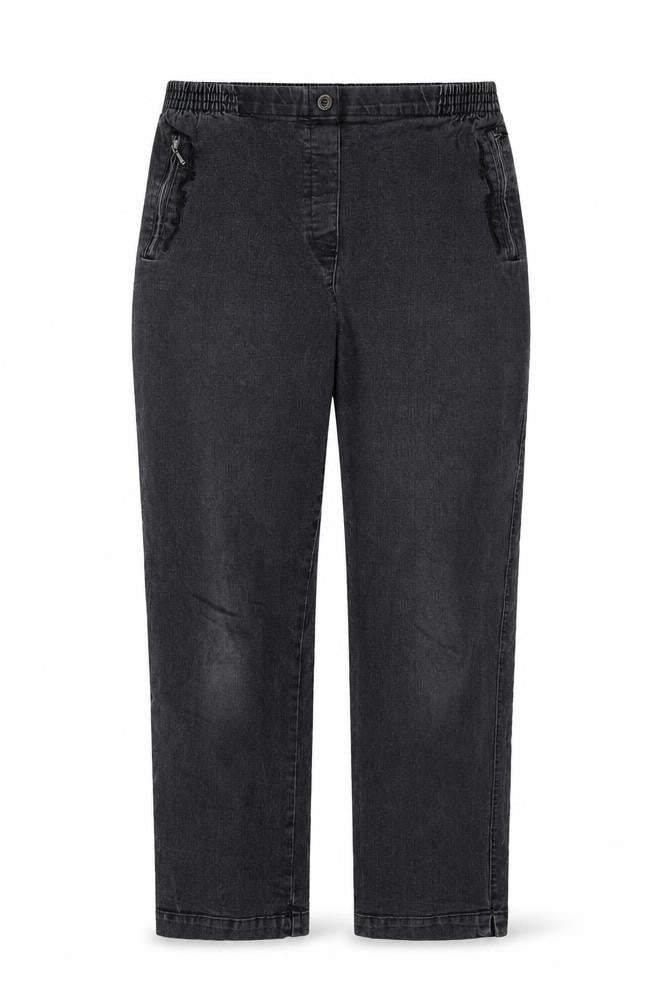 New Fashion Womens Black Cotton Straight Jeans Size 30 in Regular Button