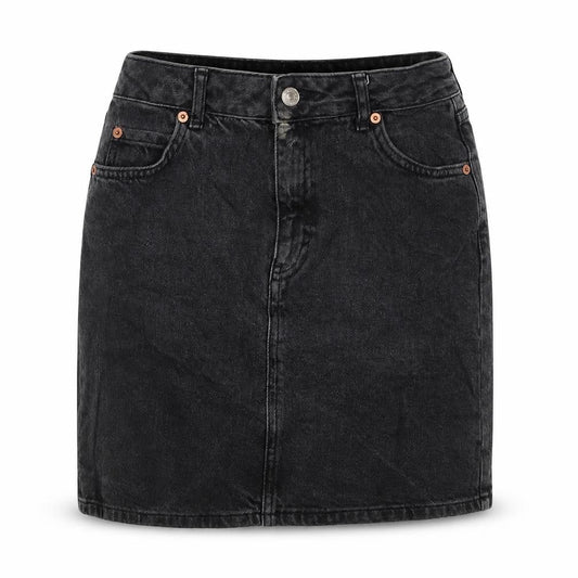 Topshop Womens Black Cotton Straight & Pencil Skirt Size 26 in Zip