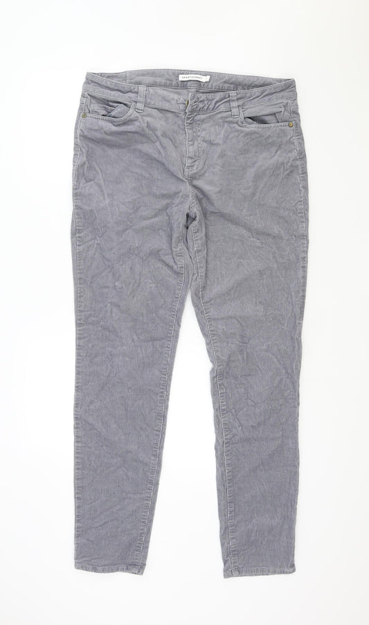 Sportscraft Womens Grey Polyester Skinny Jeans Size 14 Regular Zip