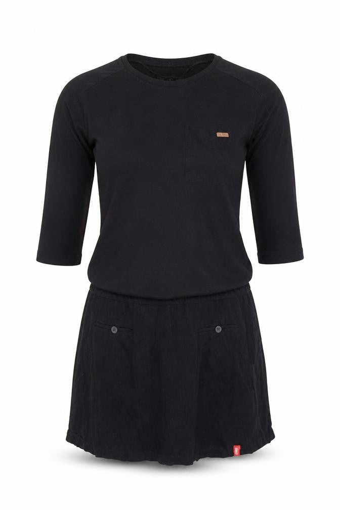 EDC Womens Black Polyester T-Shirt Dress Size 6 Round Neck Pullover