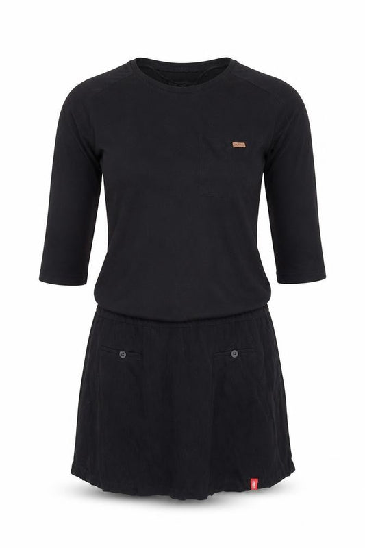 EDC Womens Black Polyester T-Shirt Dress Size 6 Round Neck Pullover