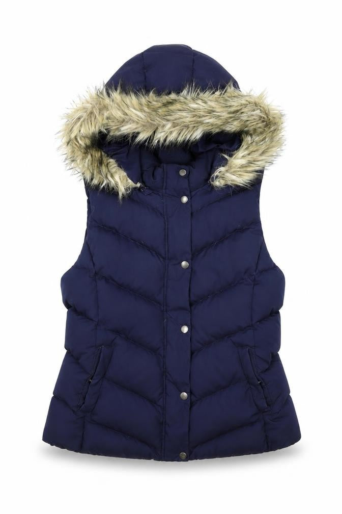 Gap Womens Blue Quilted Waistcoat Size M Zip