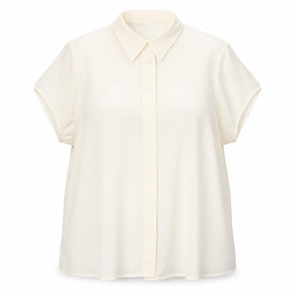 Essence Womens White Viscose Basic Button-Up Size 20 Collared