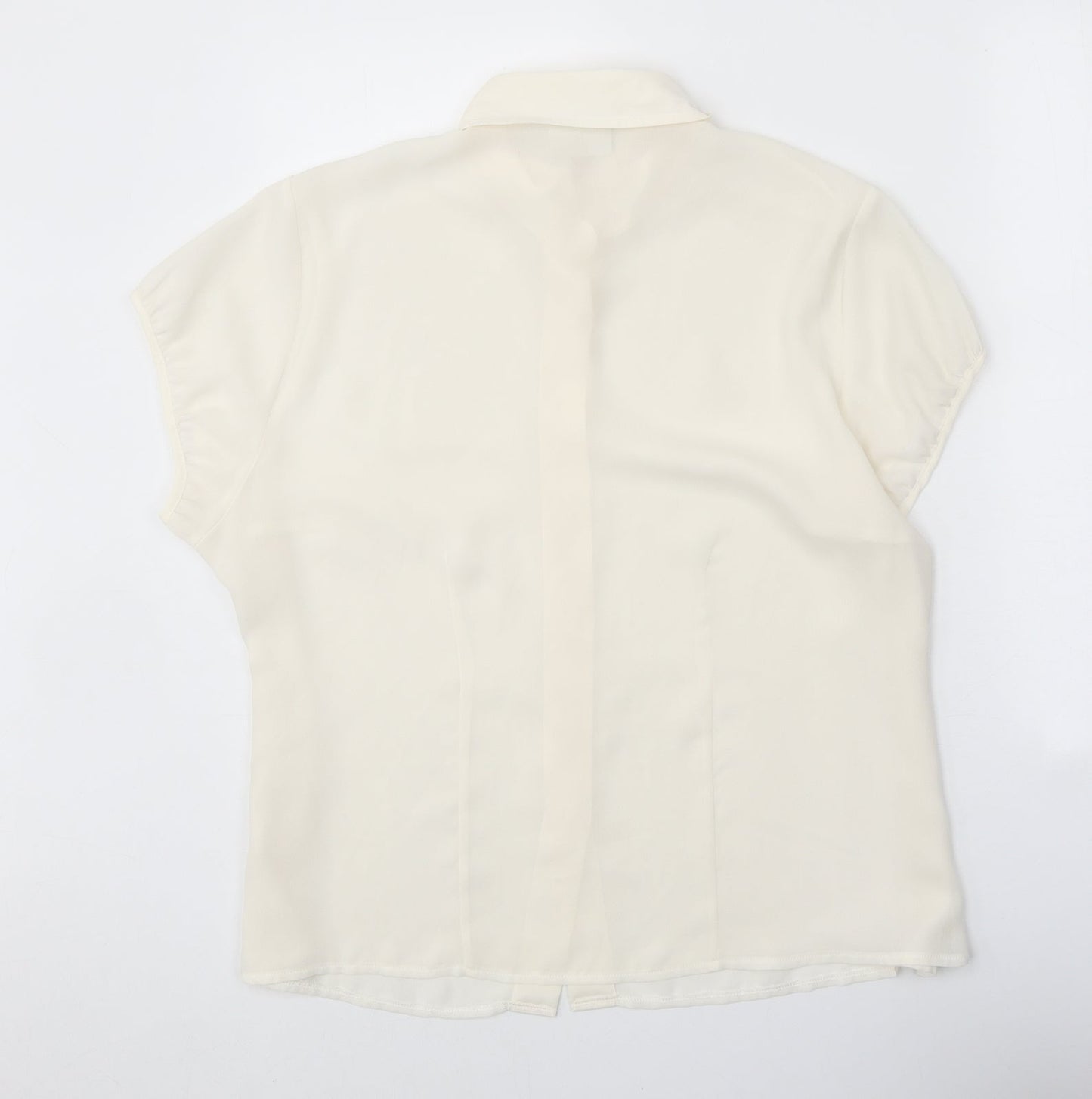 essence Womens White Viscose Basic Button-Up Size 20 Collared