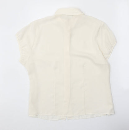 Essence Womens White Viscose Basic Button-Up Size 20 Collared