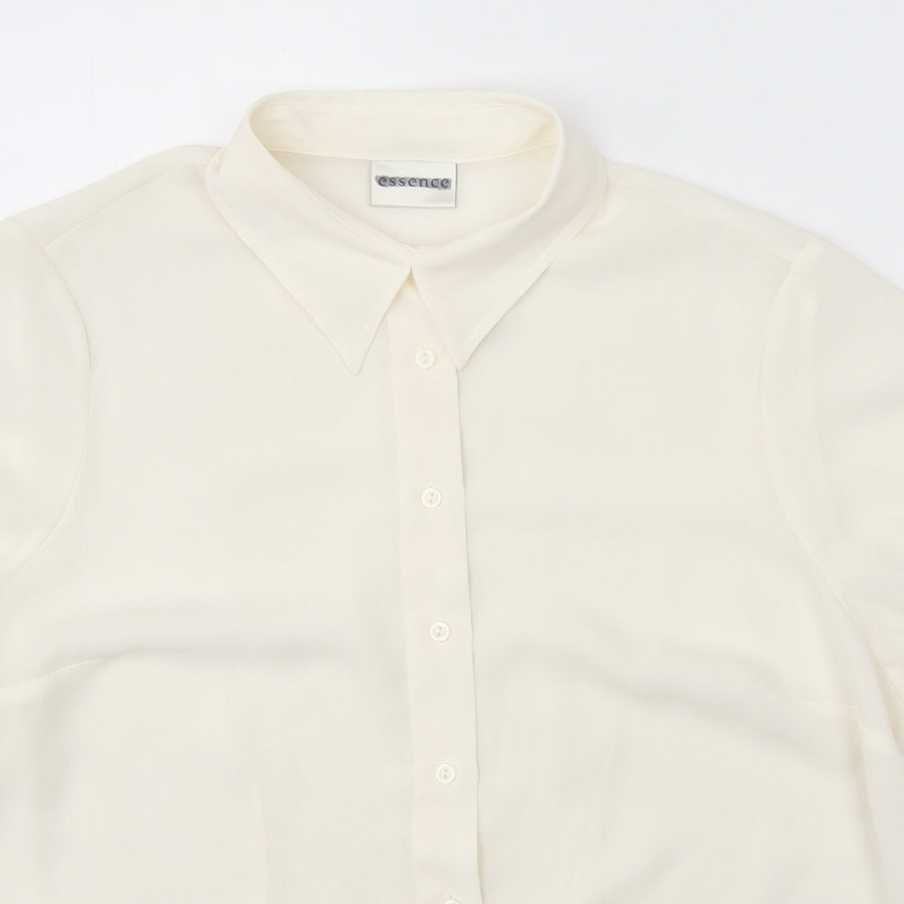 essence Womens White Viscose Basic Button-Up Size 20 Collared