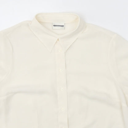 Essence Womens White Viscose Basic Button-Up Size 20 Collared