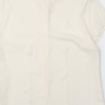 Essence Womens White Viscose Basic Button-Up Size 20 Collared