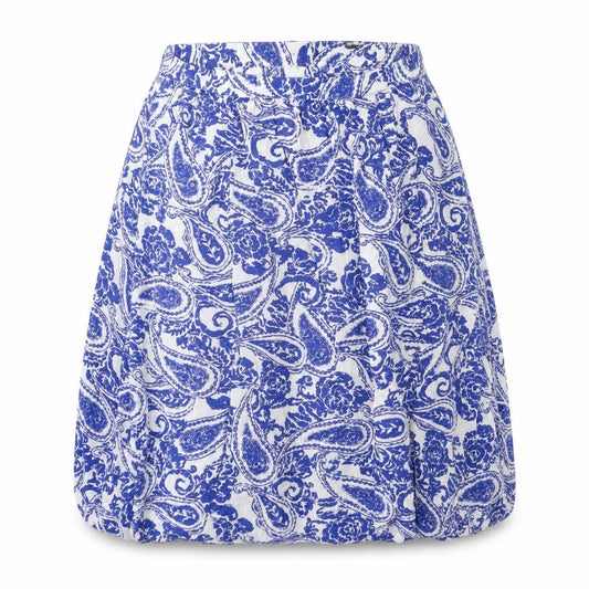 Dorothy Perkins Womens White Paisley Viscose Swing Skirt Size 10 Zip
