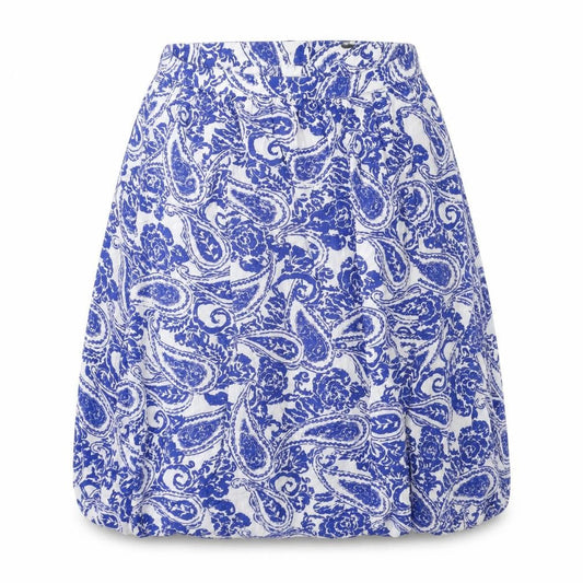 Dorothy Perkins Womens White Paisley Viscose Swing Skirt Size 10 Zip