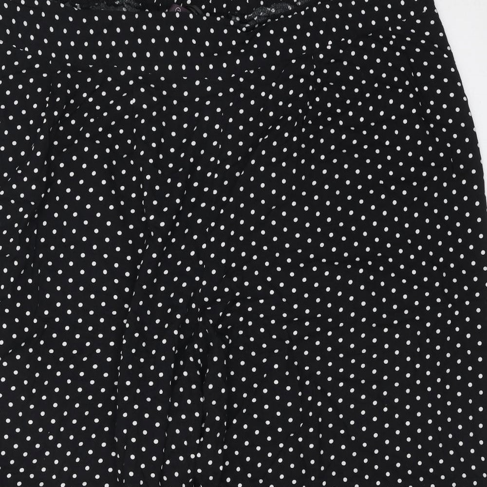 essence Womens Black Polka Dot Viscose Trousers Size 32 Regular