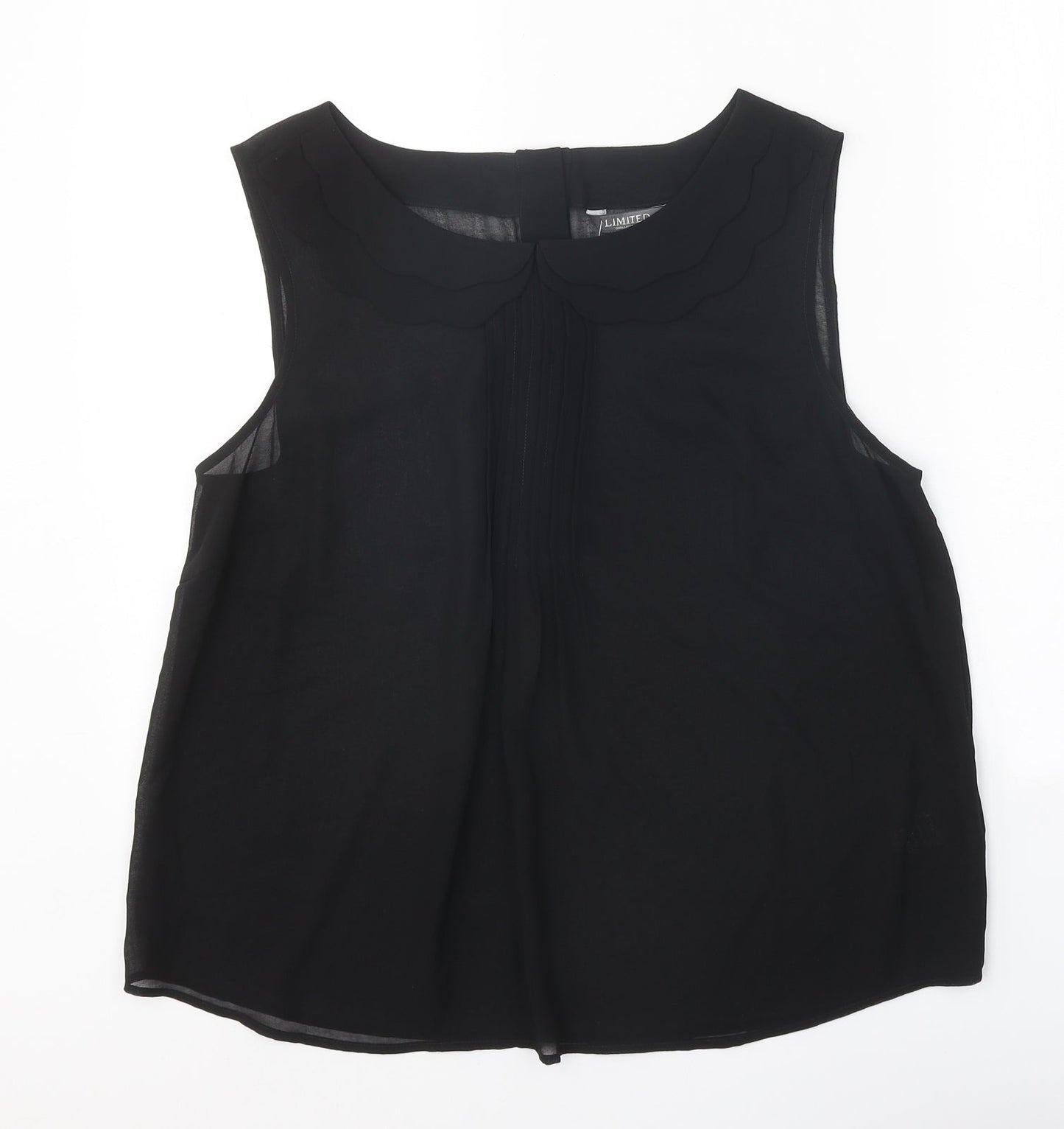 Limited Womens Black Polyester Basic Tank Size 14 Scoop Neck
