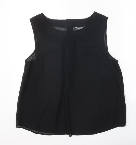 Limited Womens Black Polyester Basic Tank Size 14 Scoop Neck