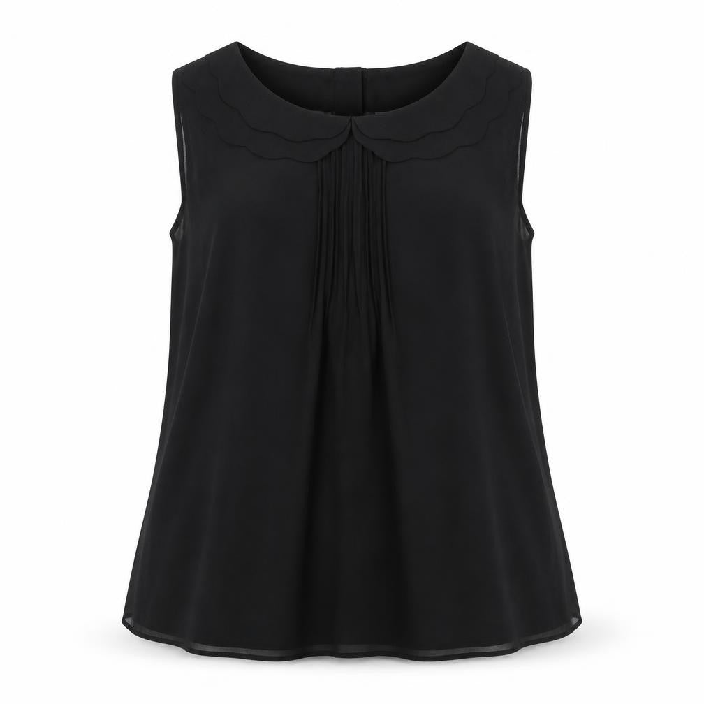 Limited Womens Black Polyester Basic Tank Size 14 Scoop Neck