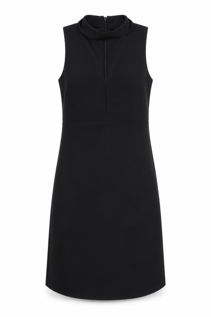 New Look Womens Black Polyester Shift Size 8 Halter Zip - Keyhole Front