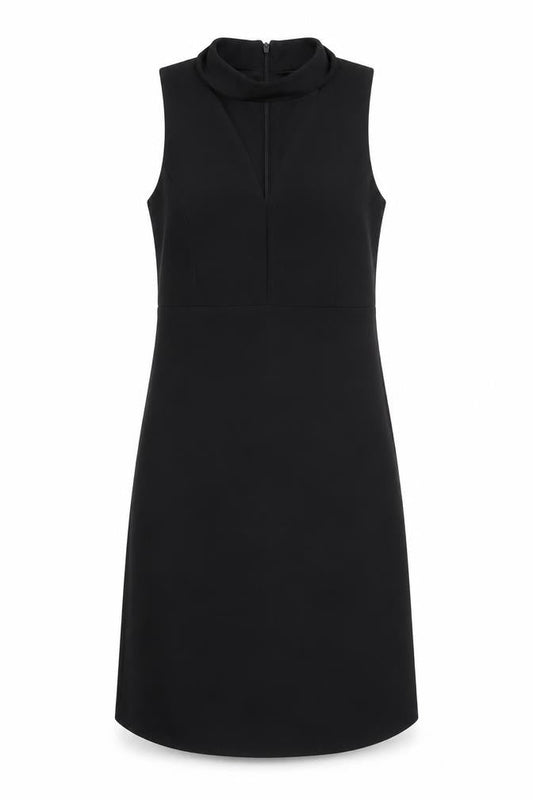 New Look Womens Black Polyester Shift Size 8 Halter Zip - Keyhole Front